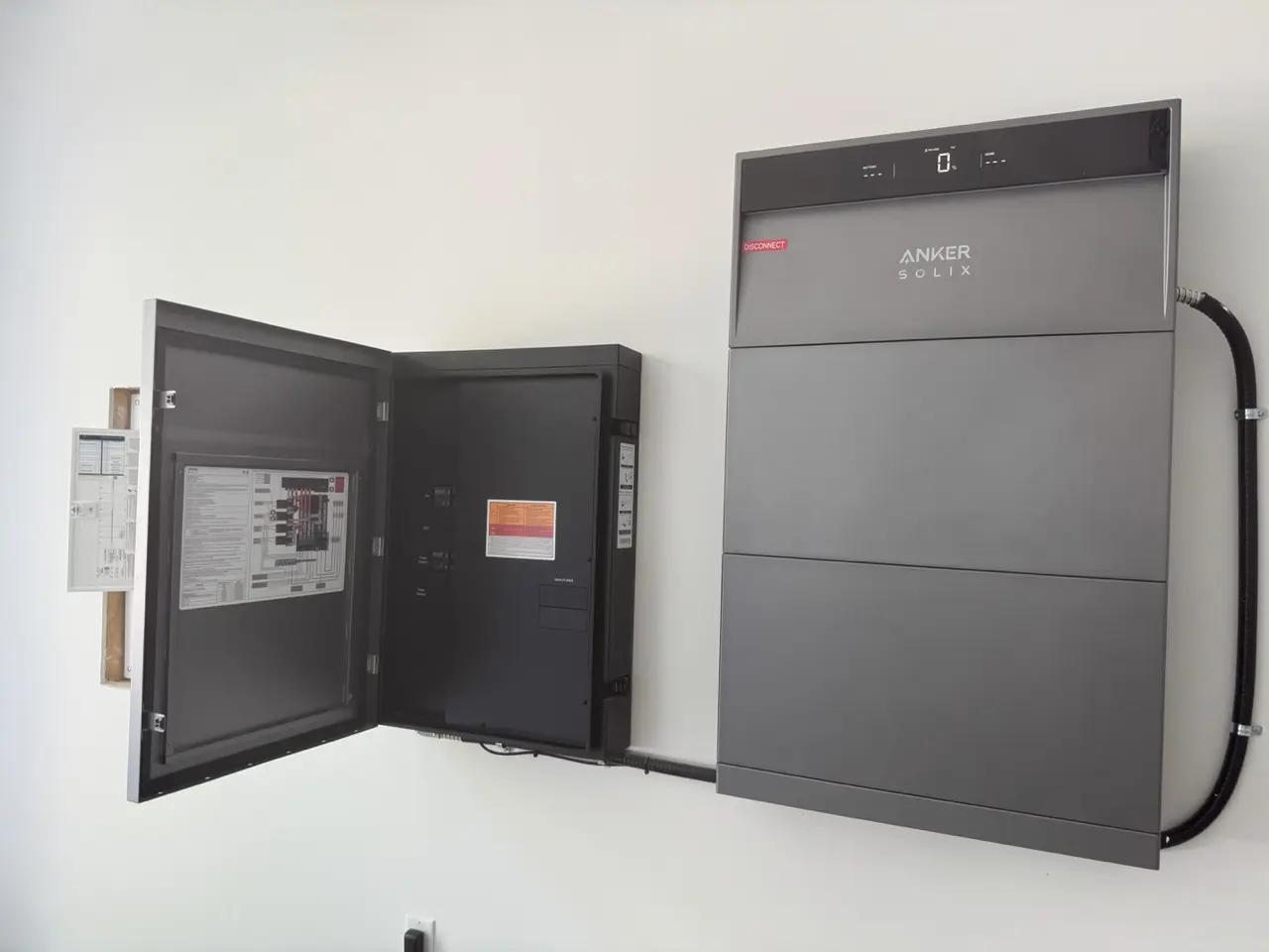 Battery energy storage system connected beside the electrical panel