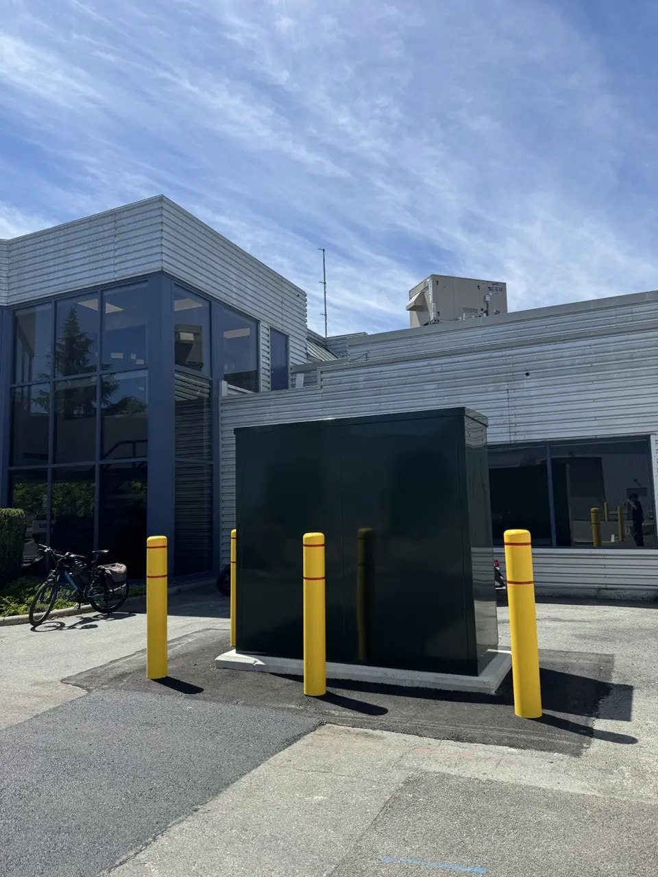Outdoor electrical distribution kiosk installed for the Maple Ridge charging project