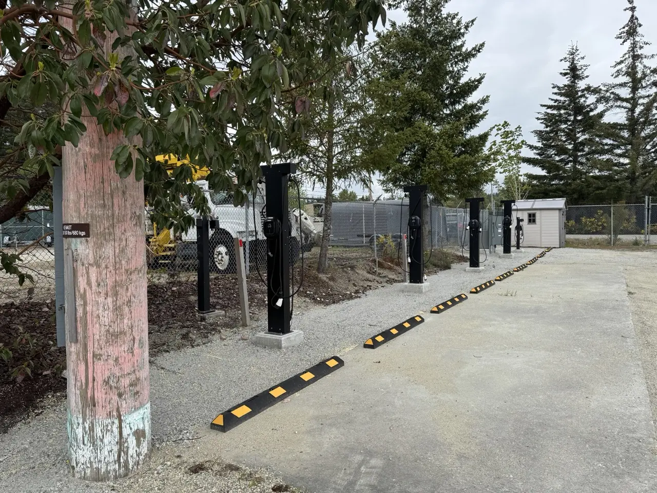 Level 2 municipal fleet chargers installed at a Sunshine Coast operations location